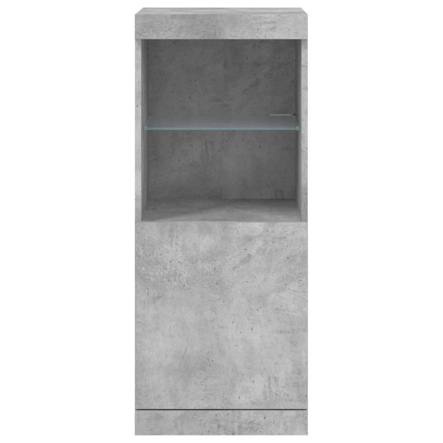Dressoir Met Led-Verlichting 4X37X00 Cm Betongrijs
