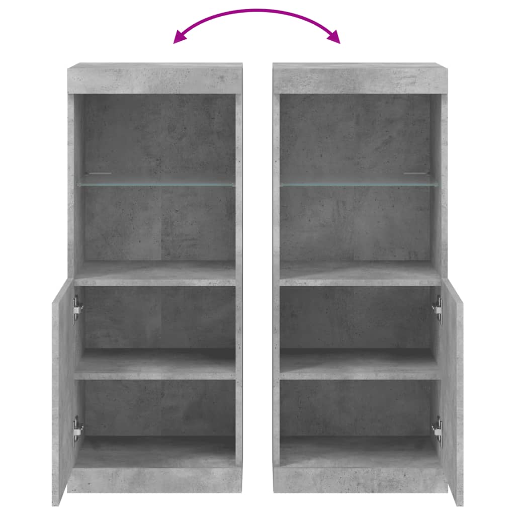 Dressoir Met Led-Verlichting 4X37X00 Cm Betongrijs