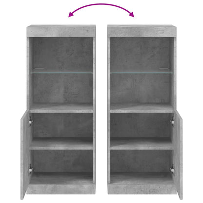 Dressoir Met Led-Verlichting 4X37X00 Cm Betongrijs
