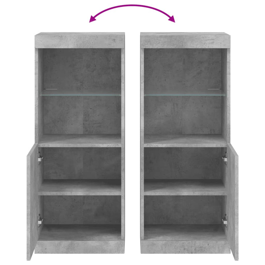 Dressoir Met Led-Verlichting 4X37X00 Cm Betongrijs