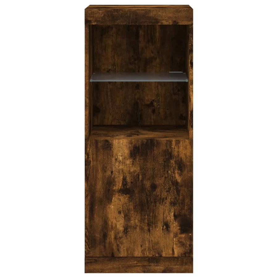 Dressoir Met Led-Verlichting 4X37X00 Cm Kleurig Gerookt eiken
