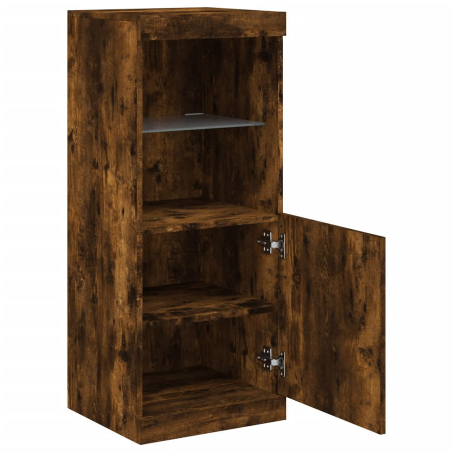 Dressoir Met Led-Verlichting 4X37X00 Cm Kleurig Gerookt eiken