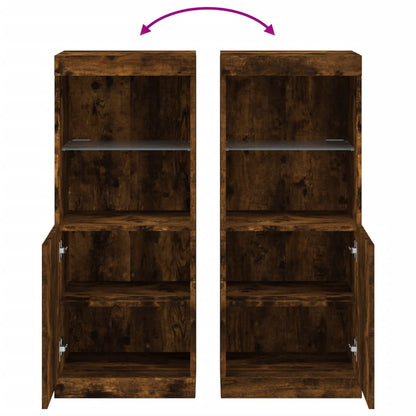 Dressoir Met Led-Verlichting 4X37X00 Cm Kleurig Gerookt eiken