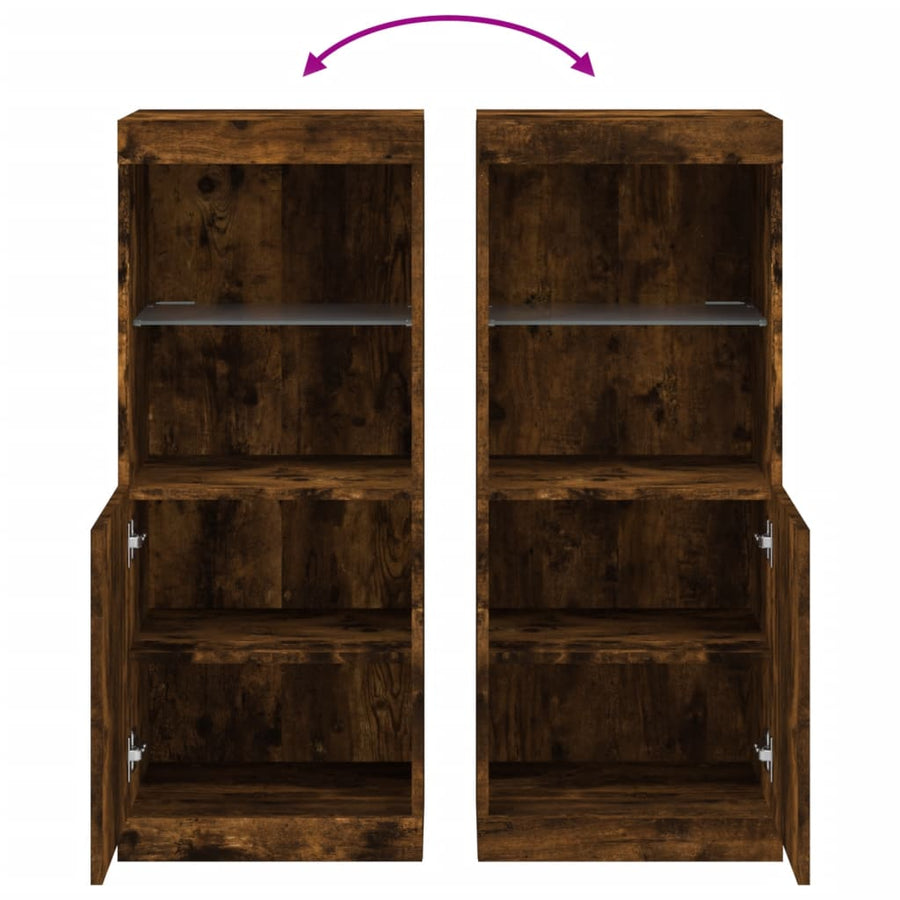 Dressoir Met Led-Verlichting 4X37X00 Cm Kleurig Gerookt eiken