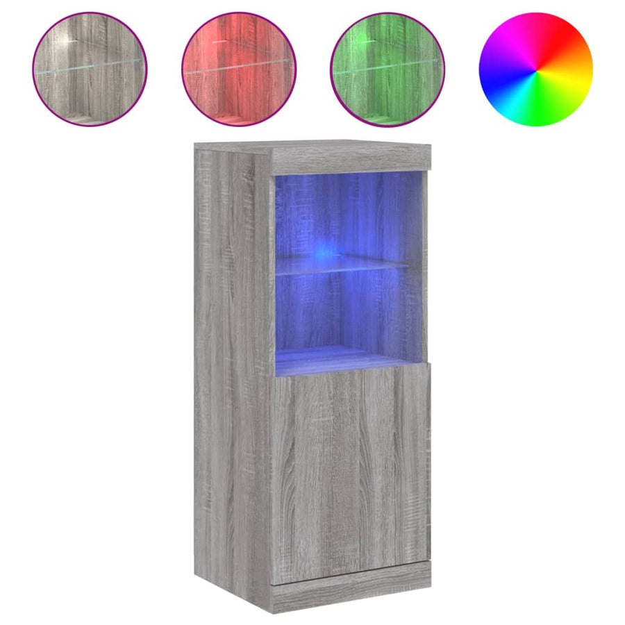 Dressoir Met Led-Verlichting 4X37X00 Cm Eiken Grijs sonoma