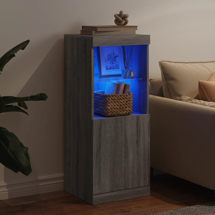 Dressoir Met Led-Verlichting 4X37X00 Cm Eiken Grijs sonoma