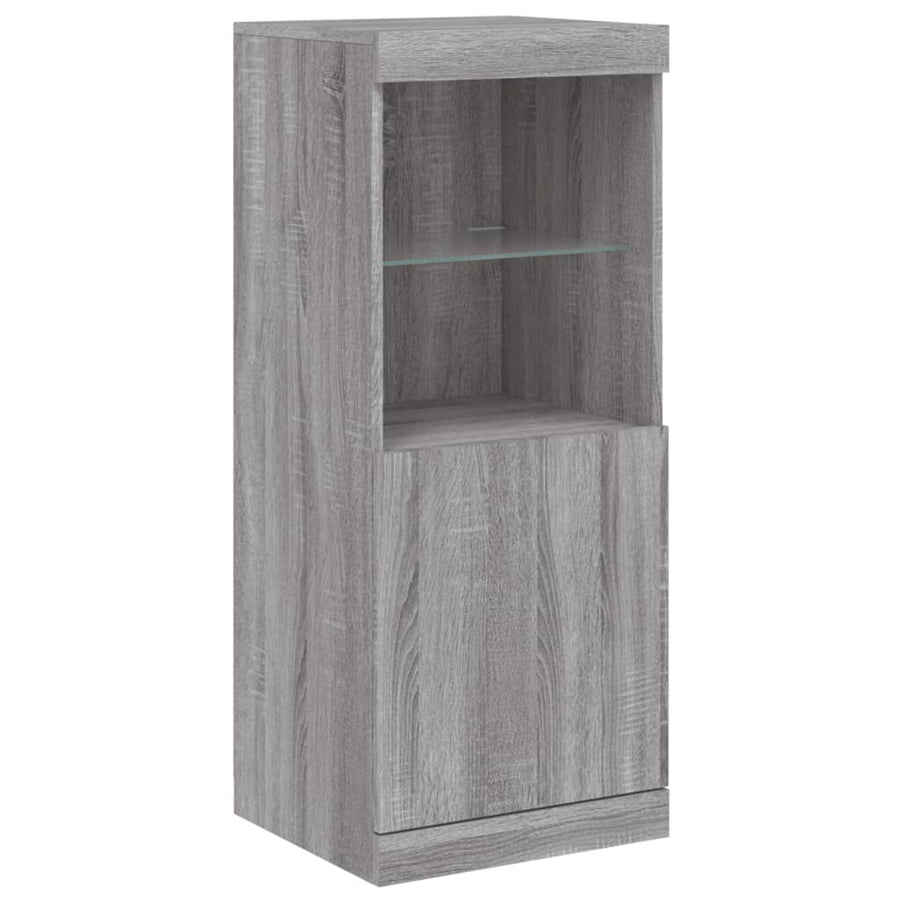 Dressoir Met Led-Verlichting 4X37X00 Cm Eiken Grijs sonoma