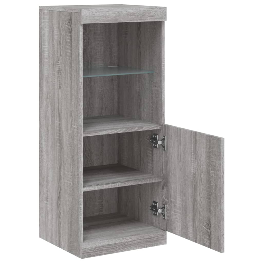 Dressoir Met Led-Verlichting 4X37X00 Cm Eiken Grijs sonoma