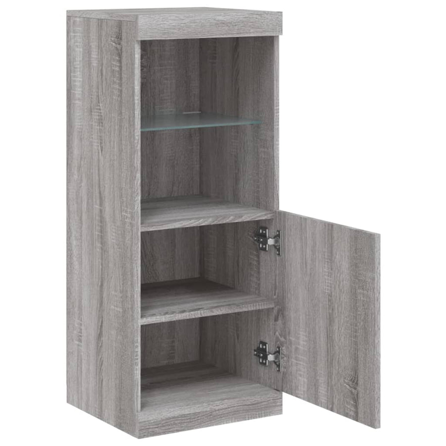 Dressoir Met Led-Verlichting 4X37X00 Cm Eiken Grijs sonoma