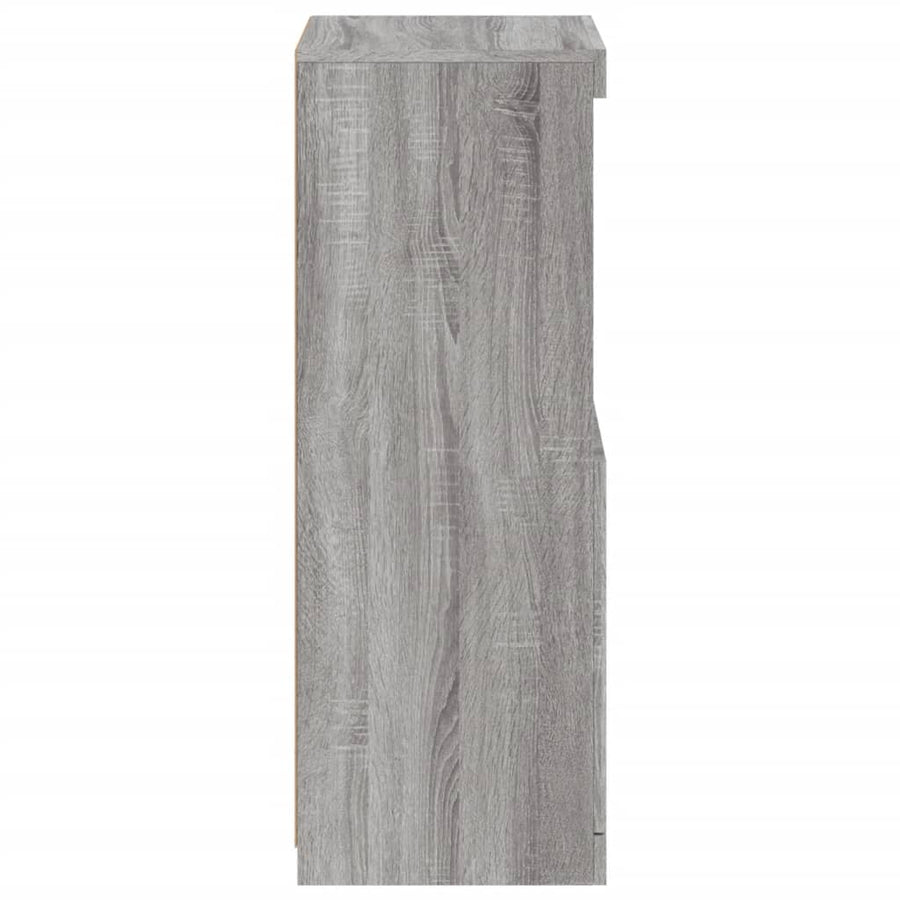 Dressoir Met Led-Verlichting 4X37X00 Cm Eiken Grijs sonoma