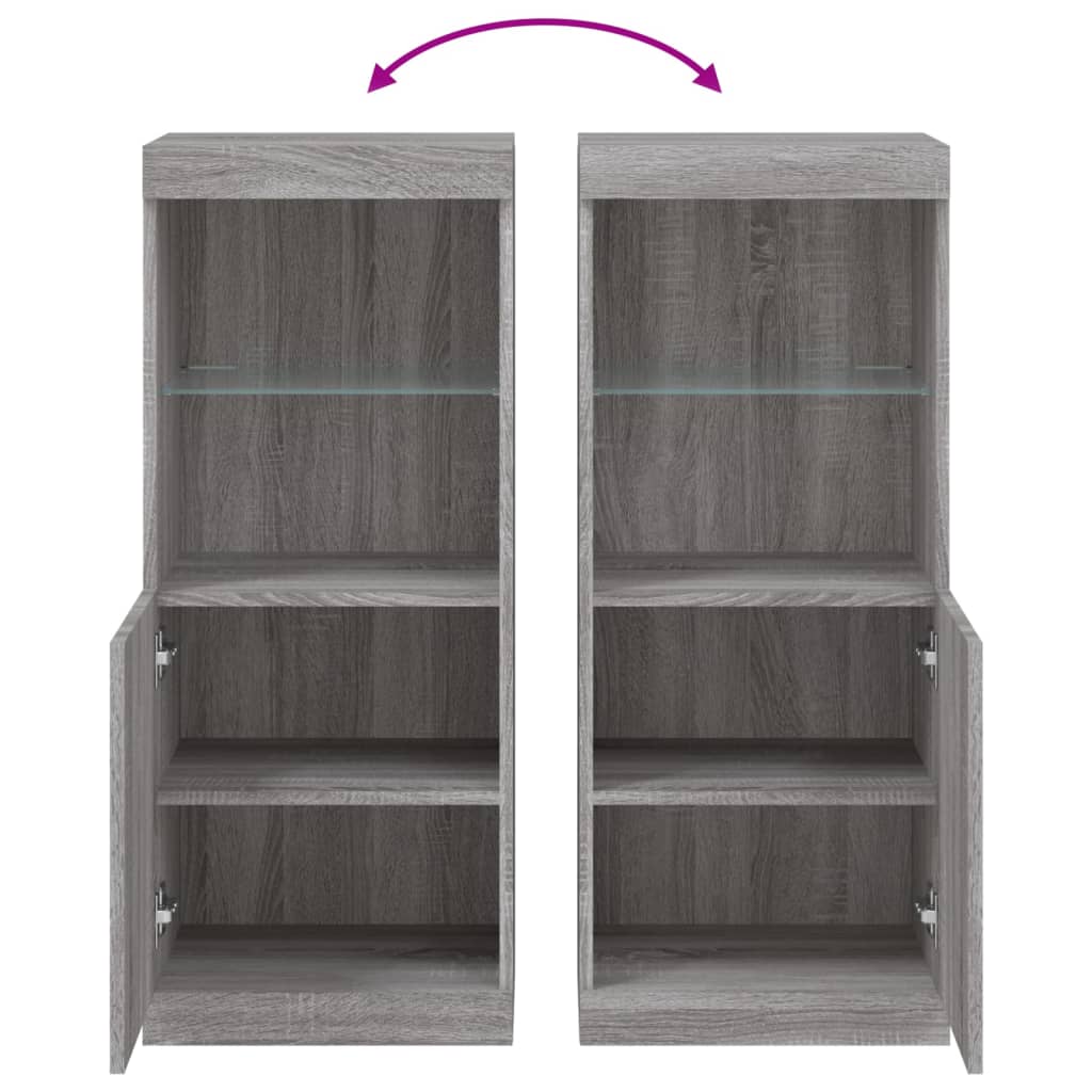 Dressoir Met Led-Verlichting 4X37X00 Cm Eiken Grijs sonoma