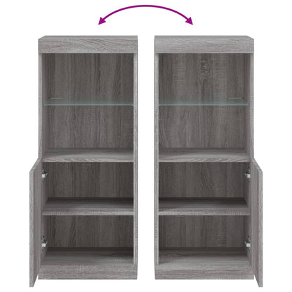 Dressoir Met Led-Verlichting 4X37X00 Cm Eiken Grijs sonoma