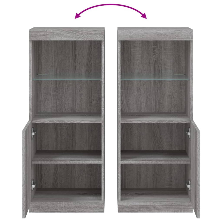 Dressoir Met Led-Verlichting 4X37X00 Cm Eiken Grijs sonoma