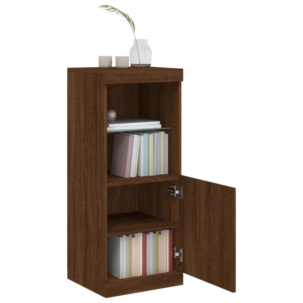 Dressoir Met Led-Verlichting 4X37X00 Cm Bruineikenkleurig bruin eikenkleur