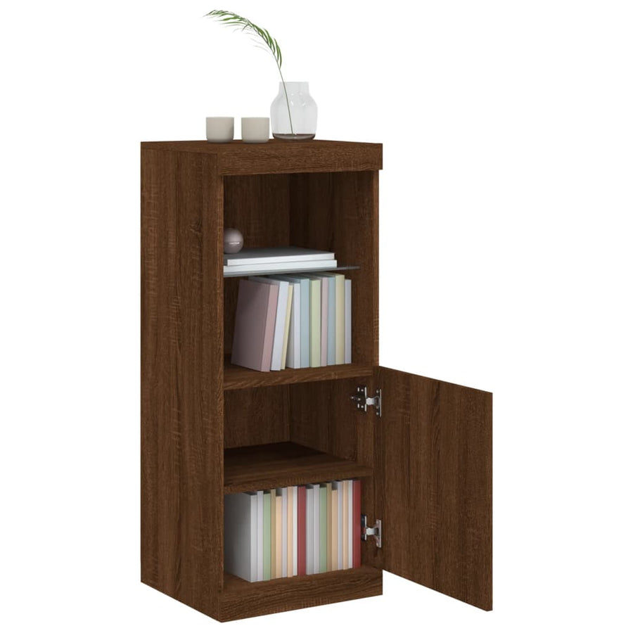 Dressoir Met Led-Verlichting 4X37X00 Cm Bruineikenkleurig bruin eikenkleur