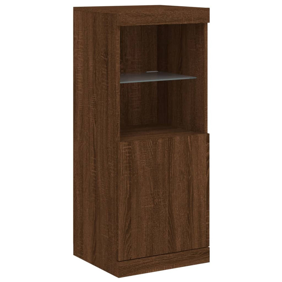 Dressoir Met Led-Verlichting 4X37X00 Cm Bruineikenkleurig bruin eikenkleur