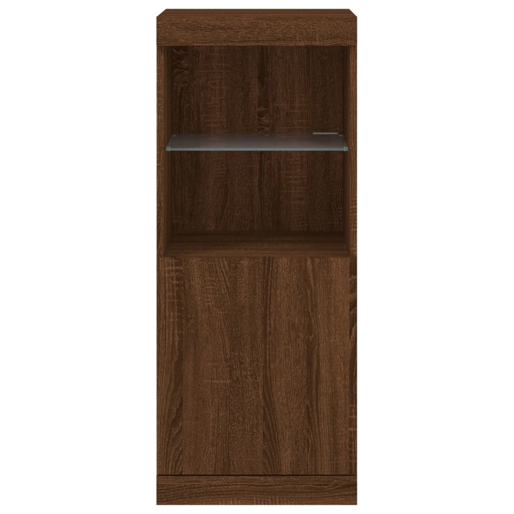 Dressoir Met Led-Verlichting 4X37X00 Cm Bruineikenkleurig bruin eikenkleur
