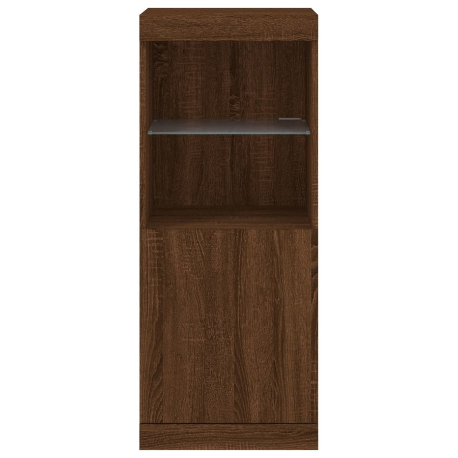 Dressoir Met Led-Verlichting 4X37X00 Cm Bruineikenkleurig bruin eikenkleur