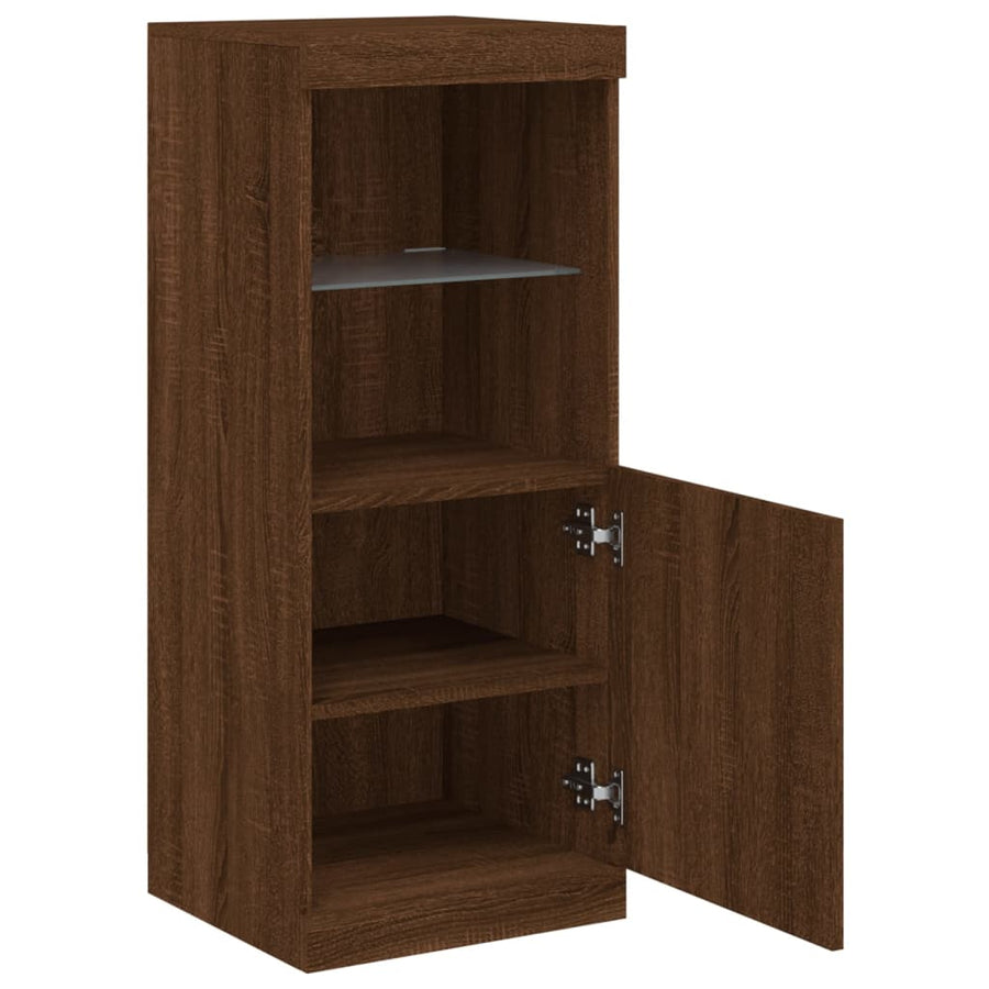 Dressoir Met Led-Verlichting 4X37X00 Cm Bruineikenkleurig bruin eikenkleur
