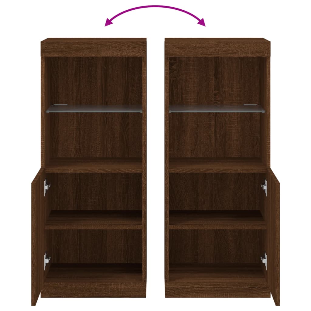Dressoir Met Led-Verlichting 4X37X00 Cm Bruineikenkleurig bruin eikenkleur