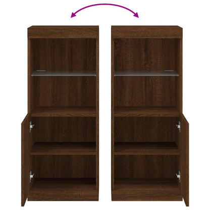 Dressoir Met Led-Verlichting 4X37X00 Cm Bruineikenkleurig bruin eikenkleur