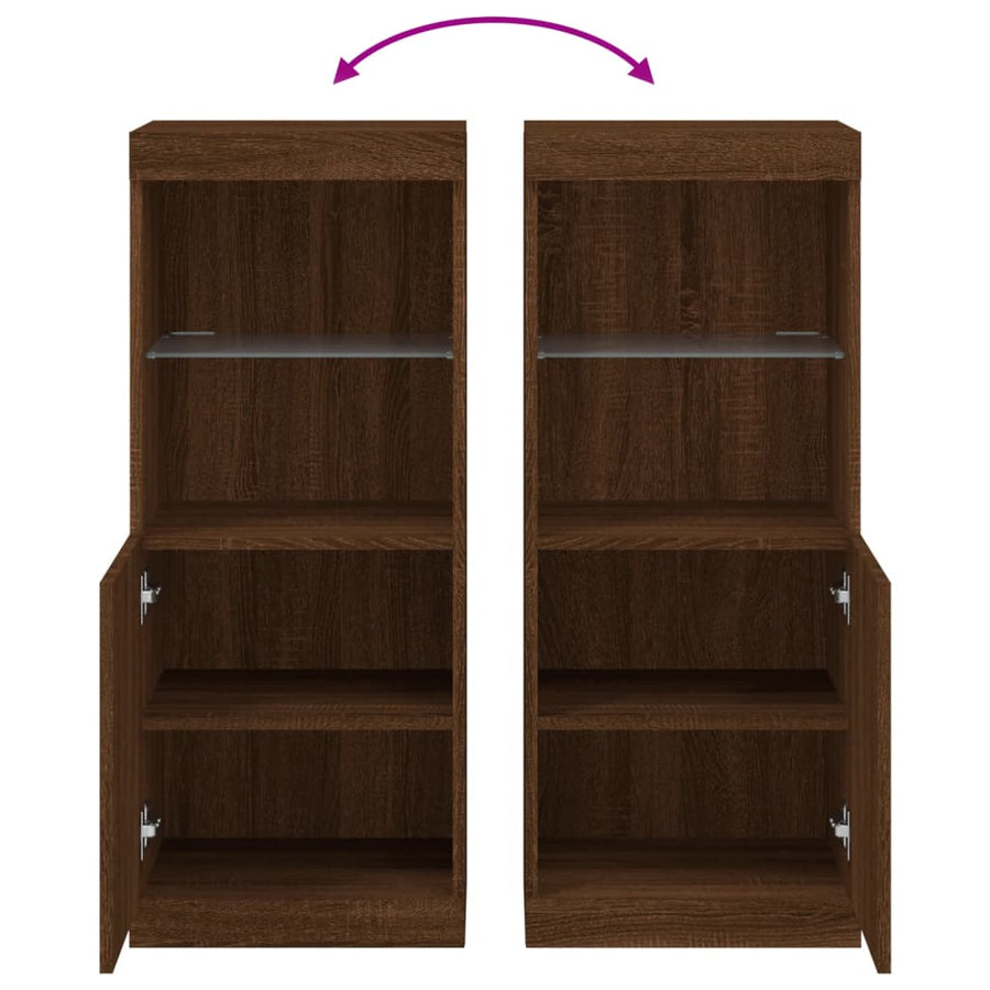 Dressoir Met Led-Verlichting 4X37X00 Cm Bruineikenkleurig bruin eikenkleur