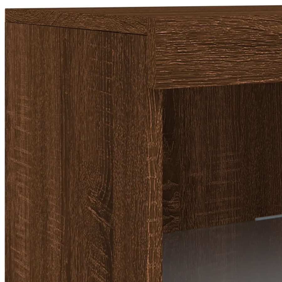 Dressoir Met Led-Verlichting 4X37X00 Cm Bruineikenkleurig bruin eikenkleur
