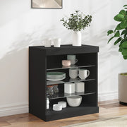 Sideboard with LED lighting 60.5x37x67 cm black