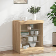 Sideboard with LED lighting 60.5x37x67 cm Sonoma oak colour