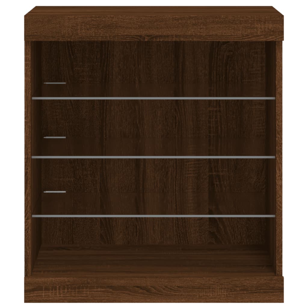 Dressoir Met Led-Verlichting 60,5X37X67 Cm Bruineikenkleurig