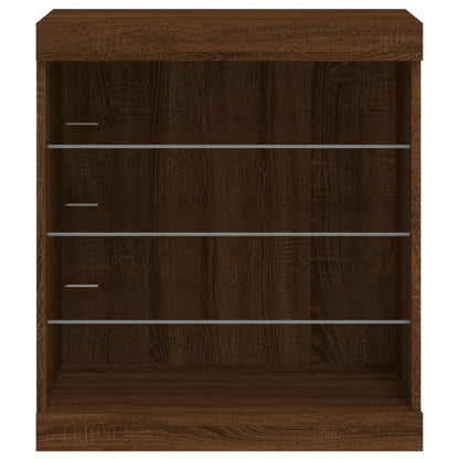 Dressoir Met Led-Verlichting 60,5X37X67 Cm Bruineikenkleurig