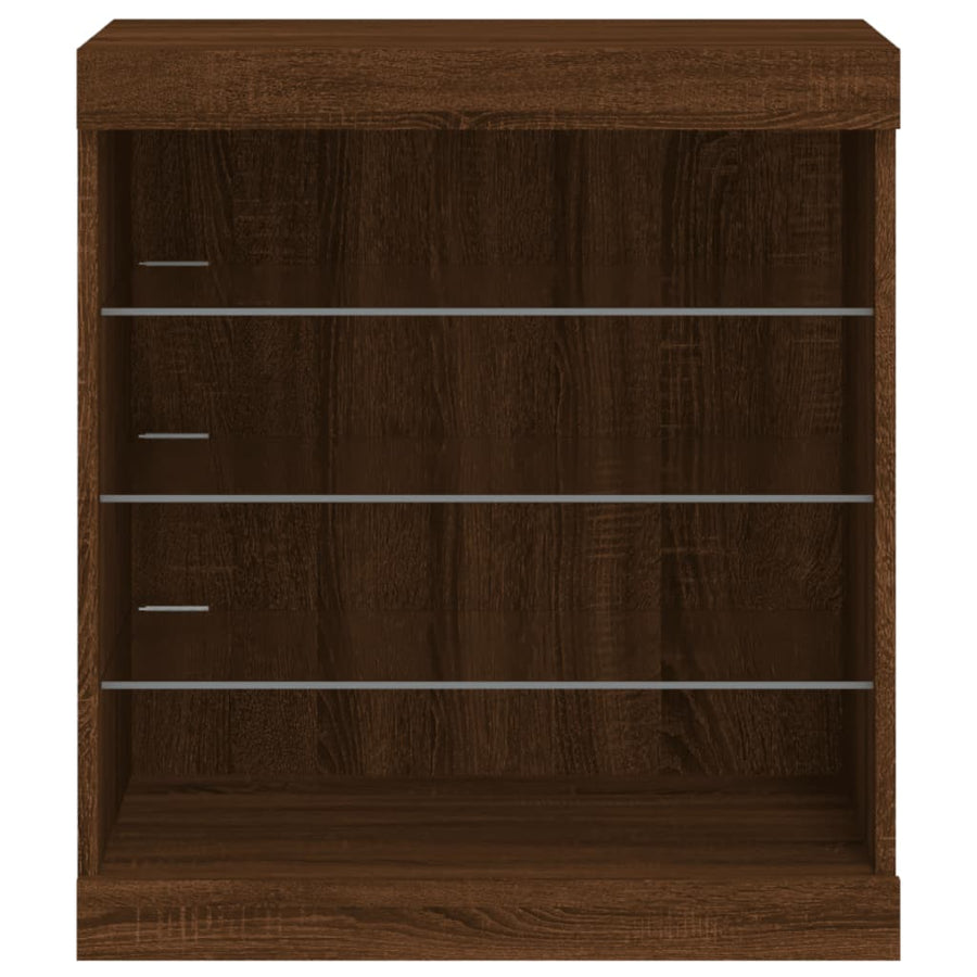 Dressoir Met Led-Verlichting 60,5X37X67 Cm Bruineikenkleurig