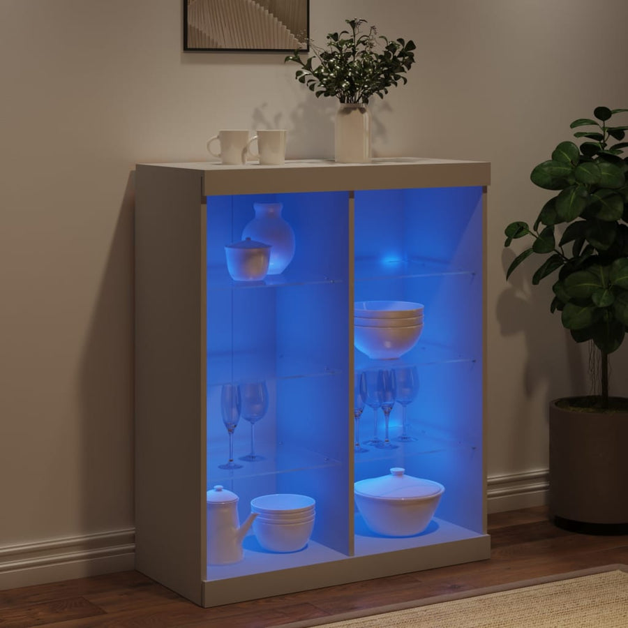 Dressoir Met Led-Verlichting 8X37X00 Cm Wit