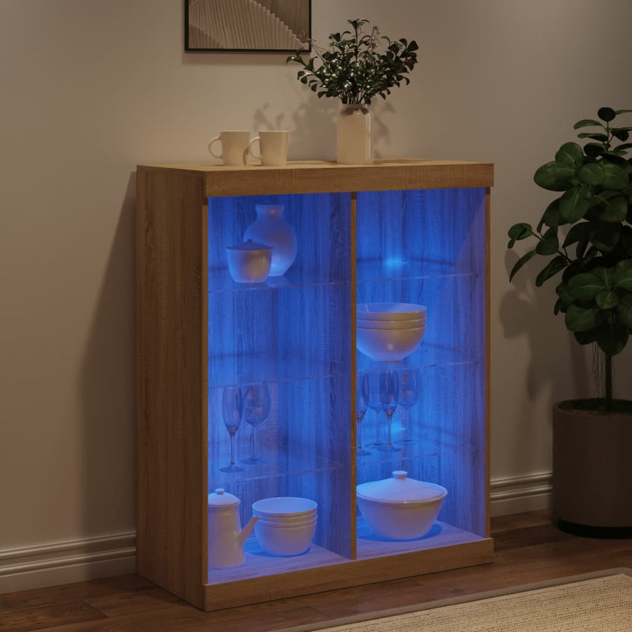 Dressoir Met Led-Verlichting 8X37X00 Cm Kleurig Sonoma eiken