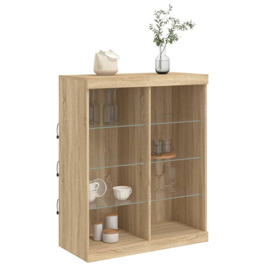 Dressoir Met Led-Verlichting 8X37X00 Cm Kleurig Sonoma eiken