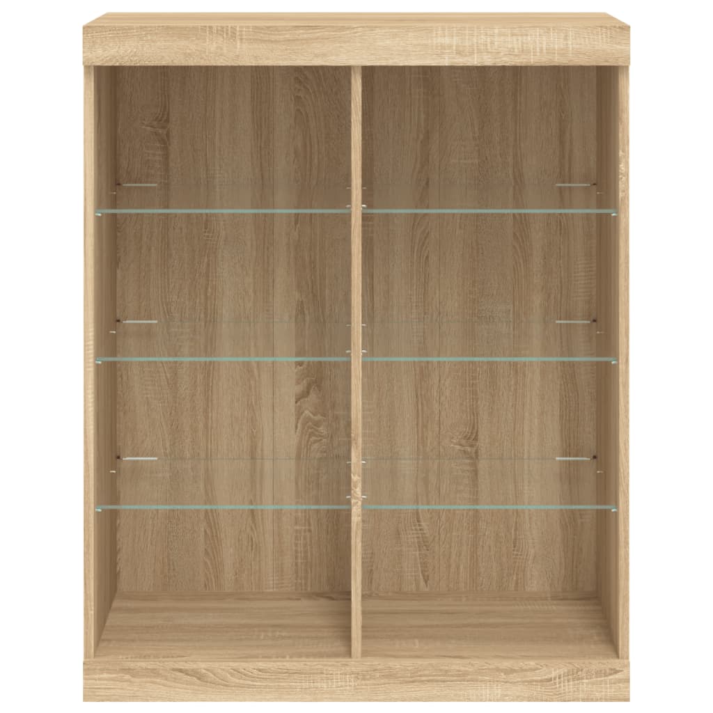 Dressoir Met Led-Verlichting 8X37X00 Cm Kleurig Sonoma eiken