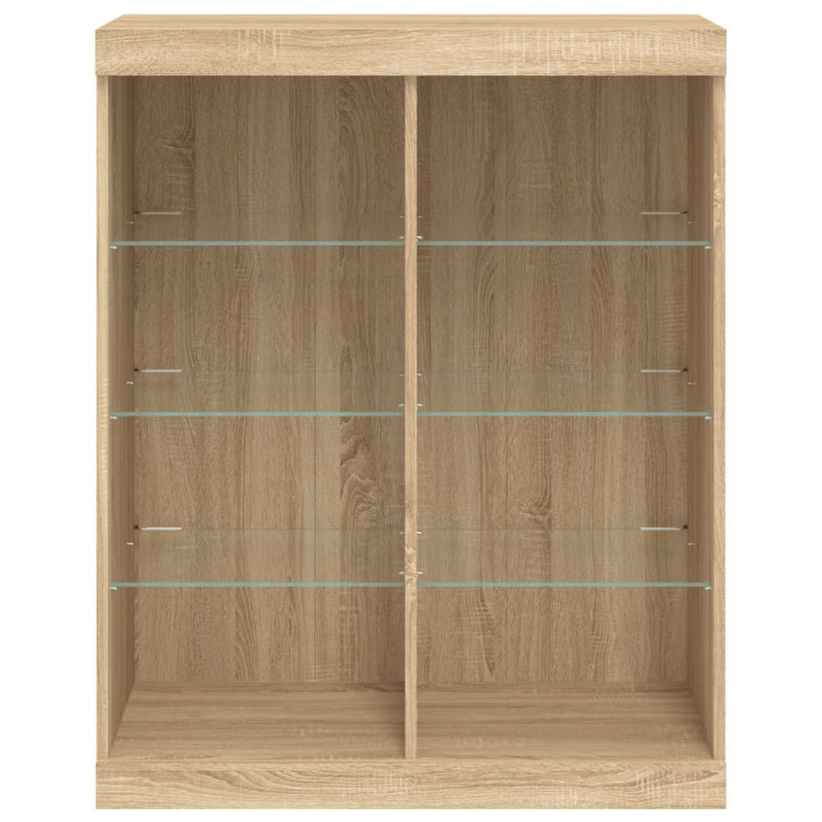 Dressoir Met Led-Verlichting 8X37X00 Cm Kleurig Sonoma eiken