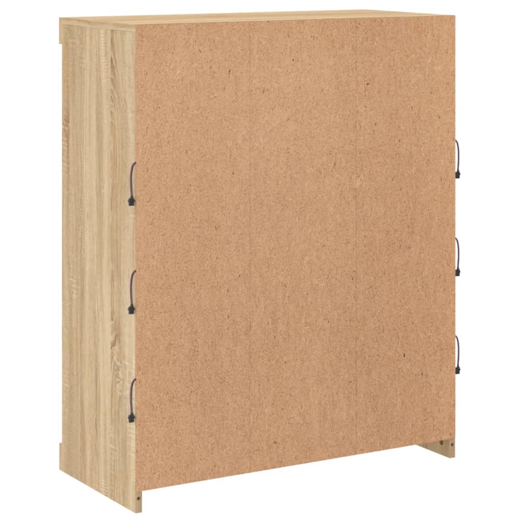 Dressoir Met Led-Verlichting 8X37X00 Cm Kleurig Sonoma eiken