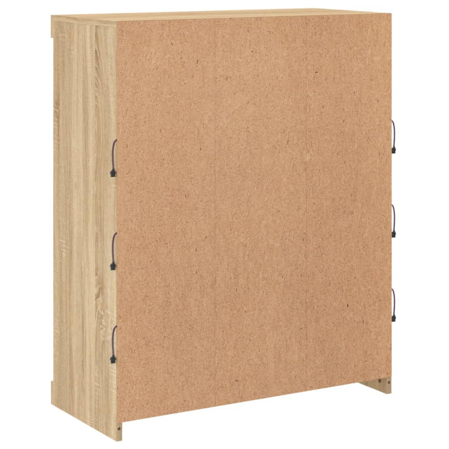 Dressoir Met Led-Verlichting 8X37X00 Cm Kleurig Sonoma eiken