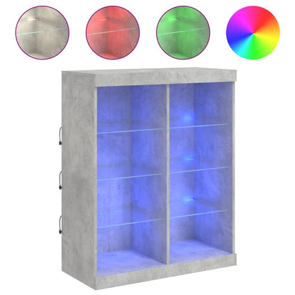 Dressoir Met Led-Verlichting 8X37X00 Cm Betongrijs