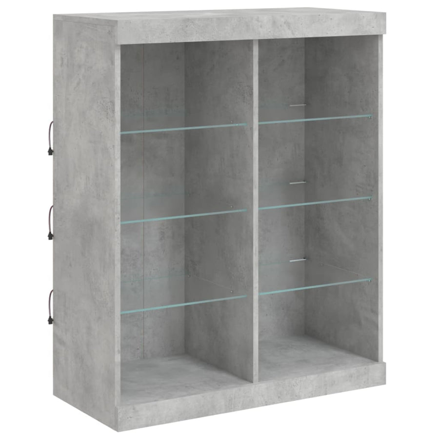 Dressoir Met Led-Verlichting 8X37X00 Cm Betongrijs