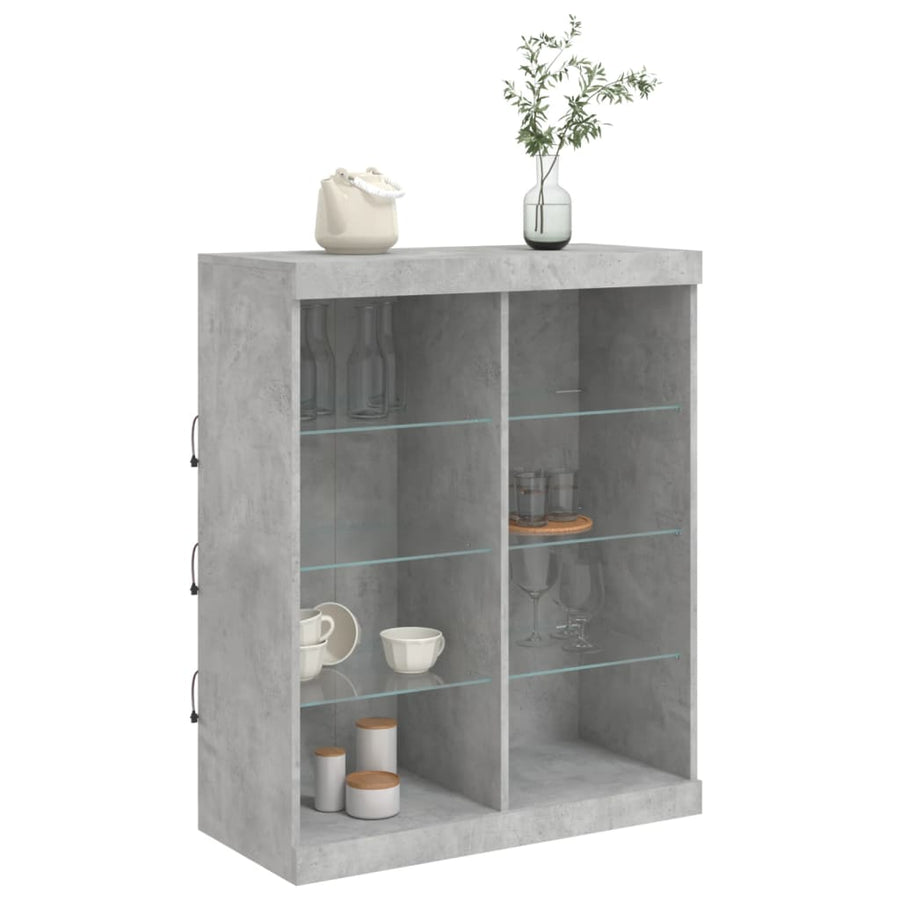 Dressoir Met Led-Verlichting 8X37X00 Cm Betongrijs