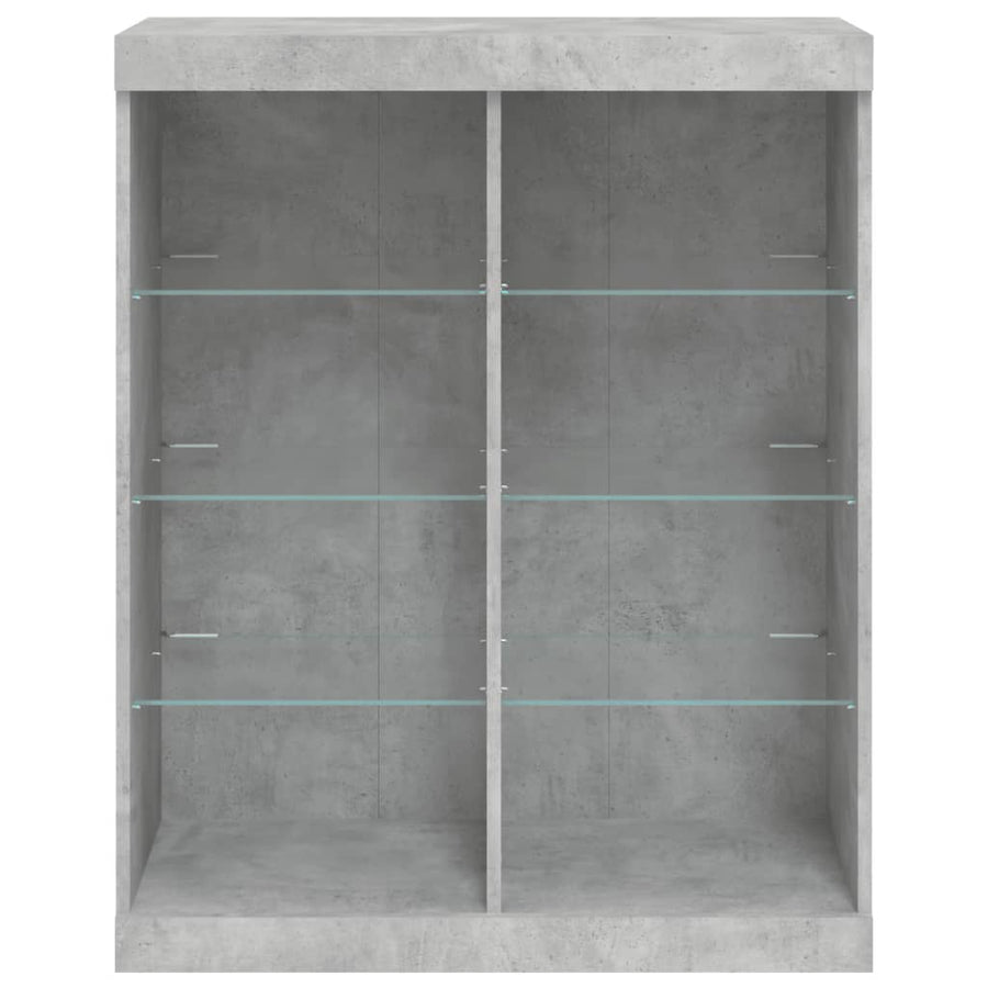 Dressoir Met Led-Verlichting 8X37X00 Cm Betongrijs