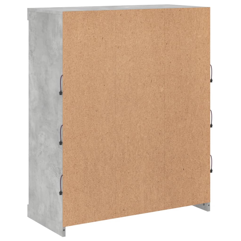 Dressoir Met Led-Verlichting 8X37X00 Cm Betongrijs