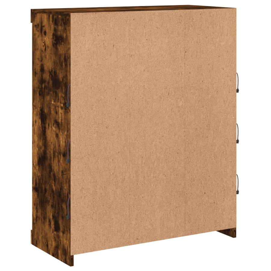 Dressoir Met Led-Verlichting 8X37X00 Cm Kleurig Gerookt eiken