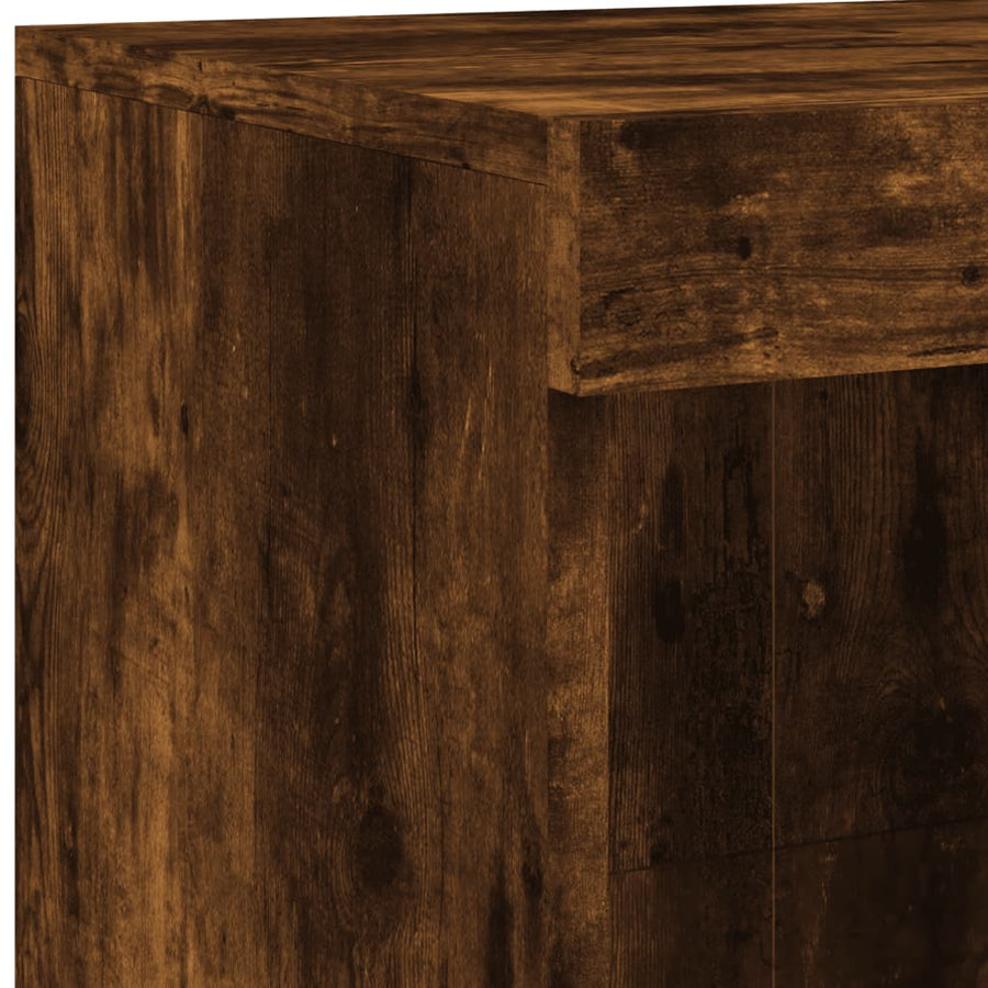 Dressoir Met Led-Verlichting 8X37X00 Cm Kleurig Gerookt eiken