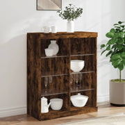Dressoir 81x37x100 cm gerookt eiken met LED