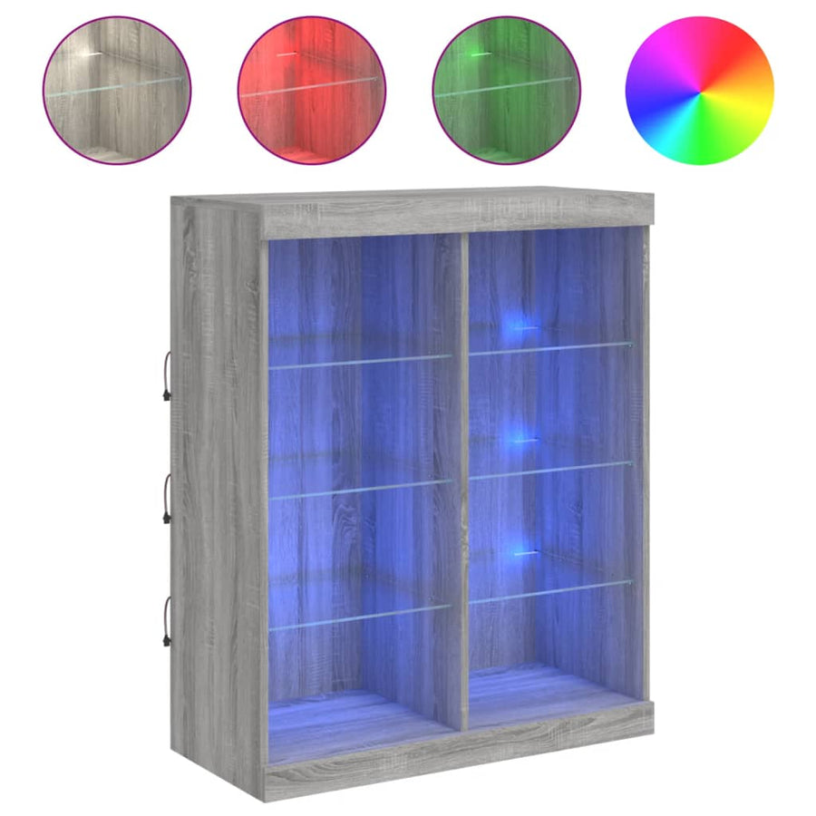 Dressoir Met Led-Verlichting 8X37X00 Cm Eiken Grijs sonoma