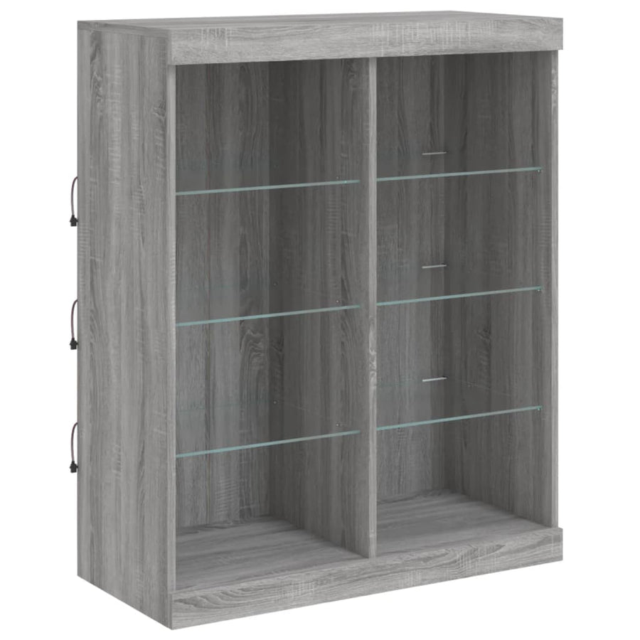Dressoir Met Led-Verlichting 8X37X00 Cm Eiken Grijs sonoma