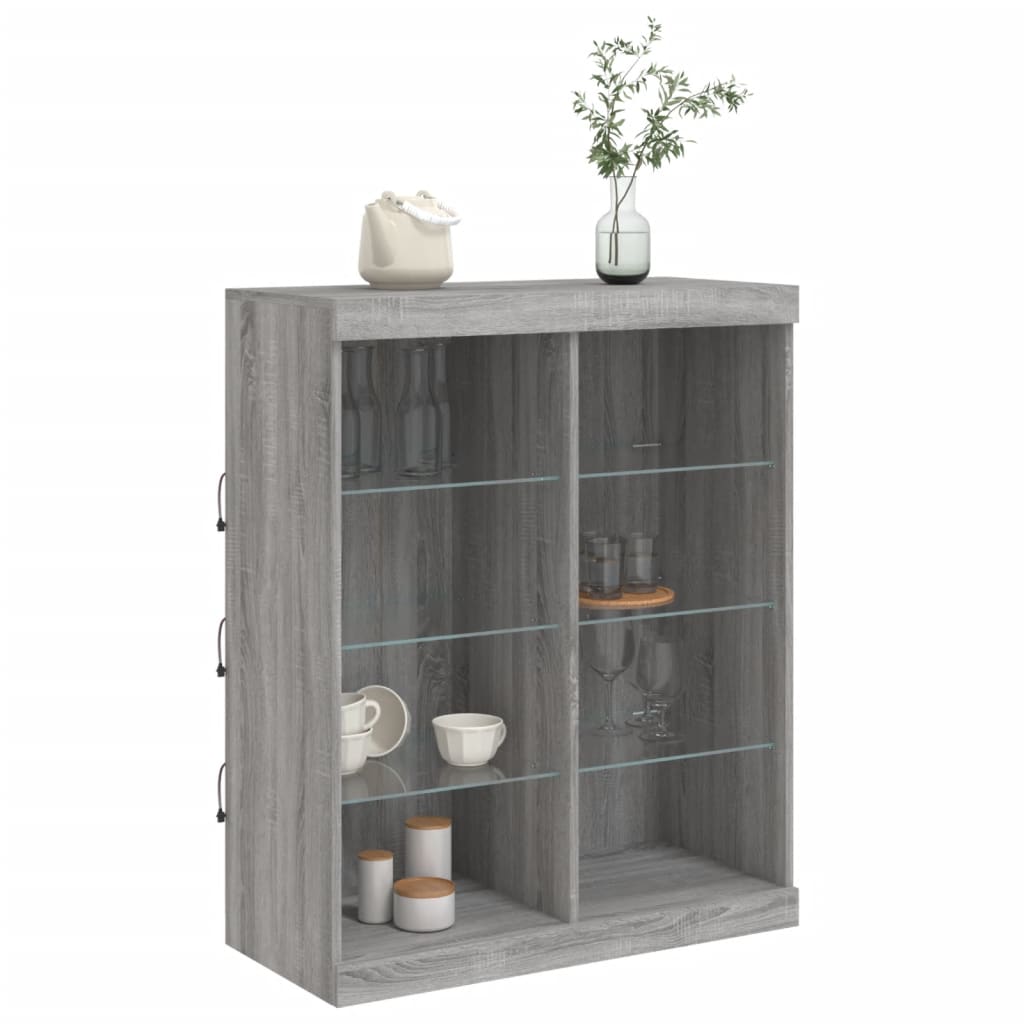 Dressoir Met Led-Verlichting 8X37X00 Cm Eiken Grijs sonoma